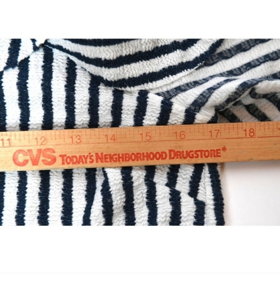 Anthropologie Eva Franco Textured Blue Stripe Sleeveless Top Bow Detail Size S - Picture 8 of 8